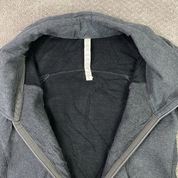 Lululemon Cozy Cuddle Up Full Zip Jacket Sweatshirt Womens 8 Gray Gym Athleisure - Picture 7 of 11